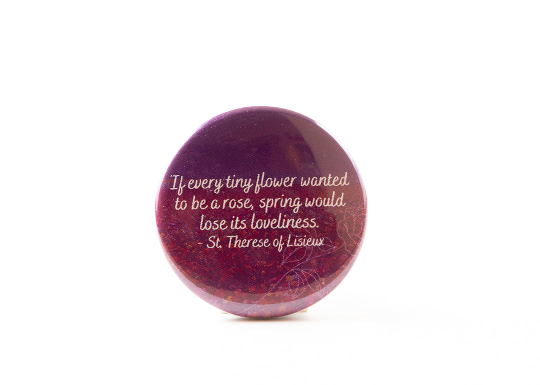 St Therese of Lisieux Button Tiny Flower