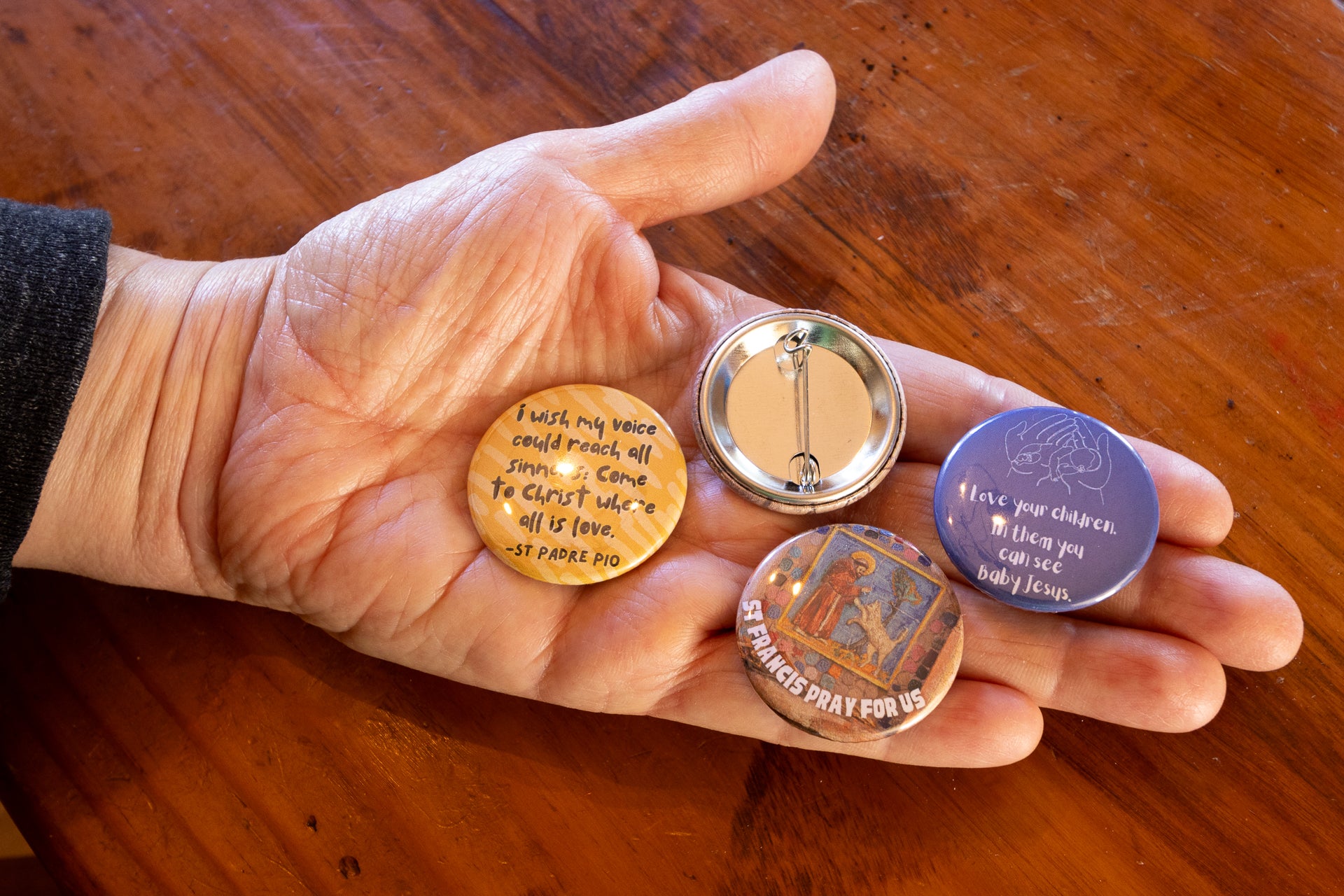 St Catherine of Sienna Button Who God Meant you to Be